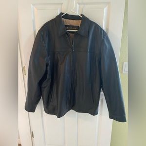 Columbia Sportswear Men’s 2XL Brown Leather Bomber Jacket. Like new